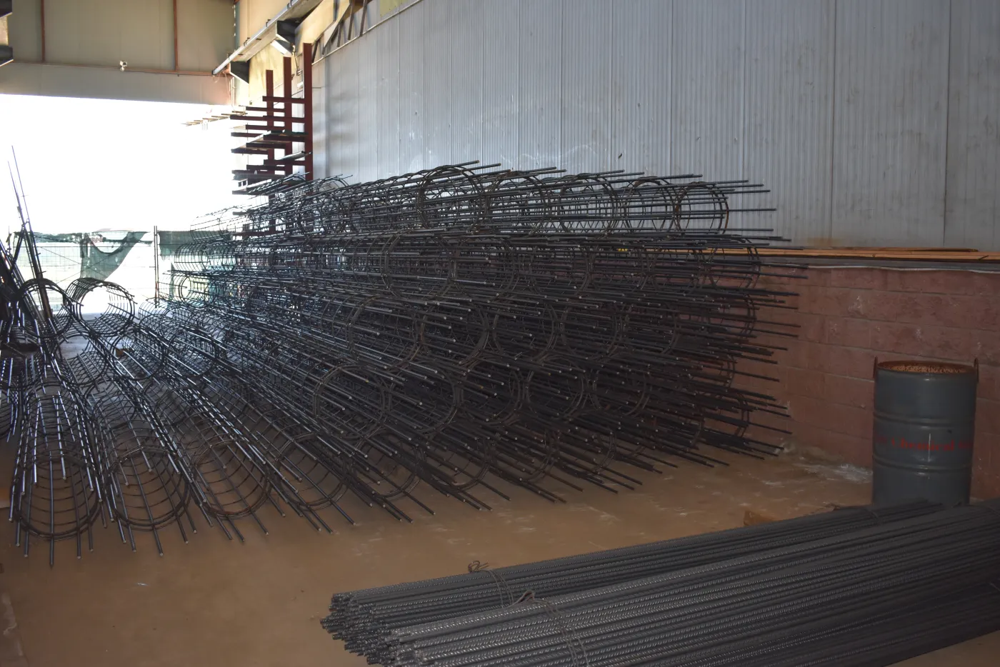 Armature in acciaio preparate nel centro di presagomatura